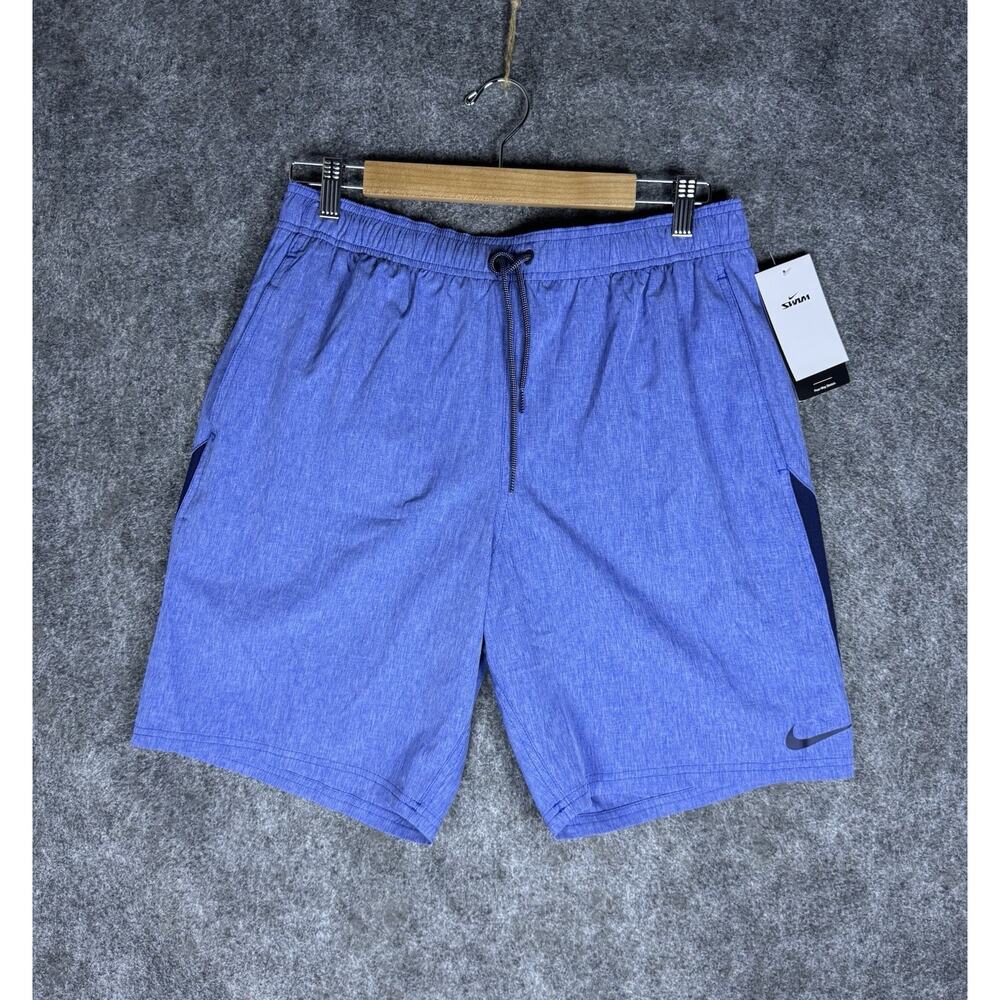 Nike Swim Men's Large Swim Trunks 9" Core Contend Shorts Blue New w/Tags